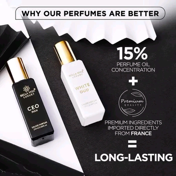 Bella Vita Luxury CEO Man 20 ml + White Oud Unisex 20 ml Perfume Gift Combo Pack for Men and Women (Pack of 2)
