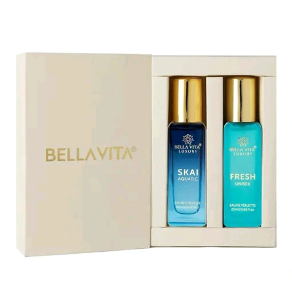 Bella Vita Luxury Unisex FRESH+SKAI Perfume Combo for Men and Women 40 ML (Pack of 2)