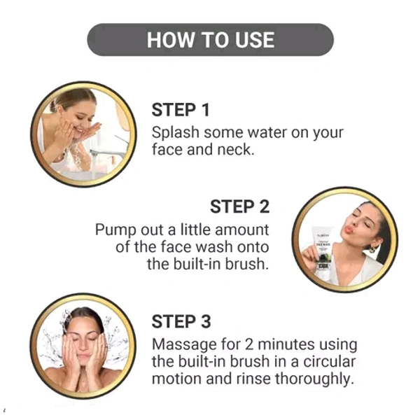 ELIBLISS Activated Charcoal Skin Purifying+Deep Detox Face Wash