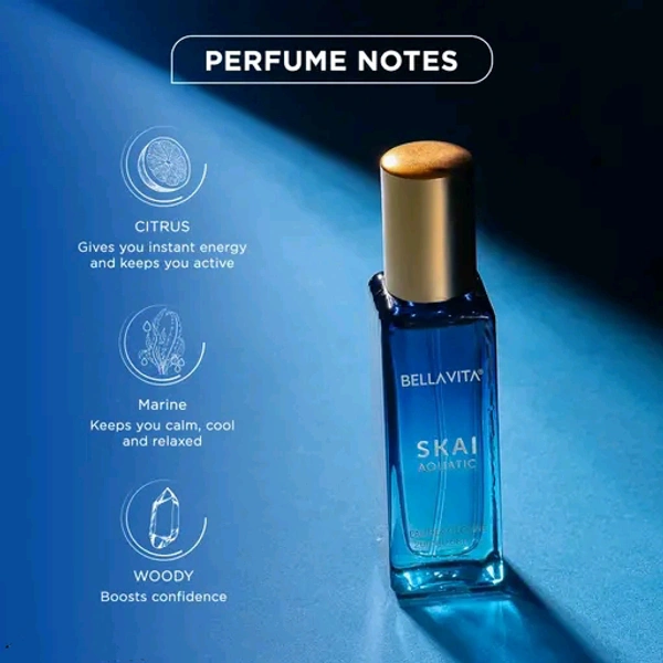 Bella Vita Organic SKAI AQUATIC Unisex Cologne Perfume For Men & Women with Musky & Fresh Fragrance