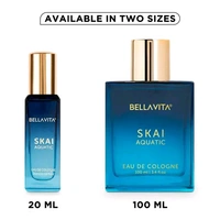 Bella Vita Organic SKAI AQUATIC Unisex Cologne Perfume For Men & Women with Musky & Fresh Fragrance