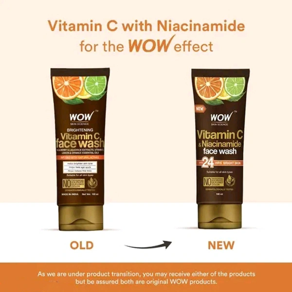 WOW Skin Science Vitamin C Face Wash 100ml Tube