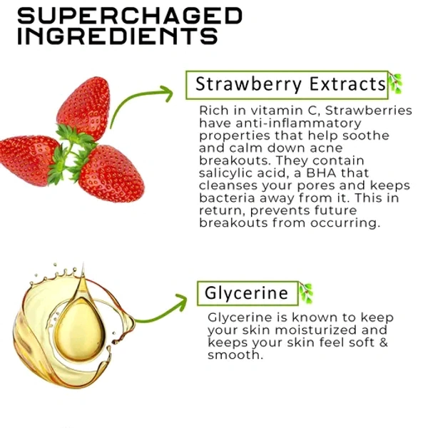 Earthgenix Strawberry Body Wash (300ml), (Loofah Free),