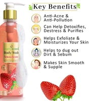 Earthgenix Strawberry Body Wash (300ml), (Loofah Free),