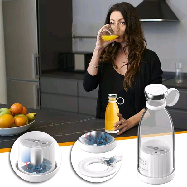 Juicing Cup Home Mini Portable Wireless Rechargeable Electric Fruit Blending Cup Gift Juicer - White