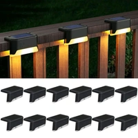 Solar Deck Lights Outdoor Pack Of 4 Solar Waterproof LED Solar Lights for Outdoor - Black