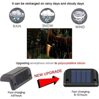 Solar Deck Lights Outdoor Pack Of 4 Solar Waterproof LED Solar Lights for Outdoor - Black