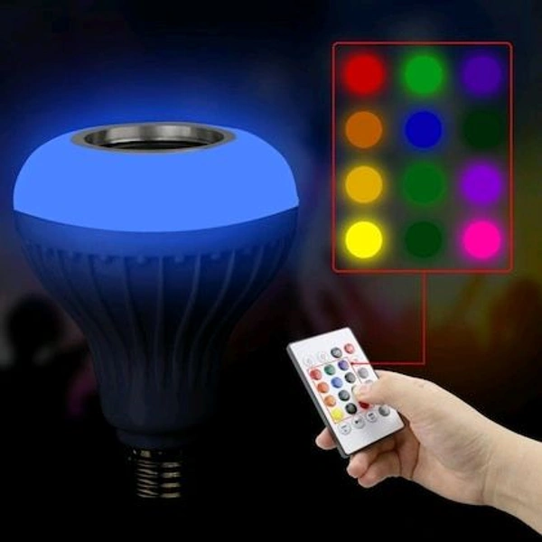 IMMUTABLE Led Bulb With Bluetooth Speaker With Remote Control Mp3 Player - White