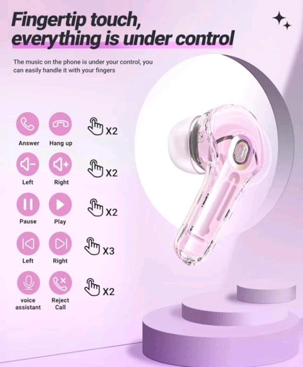 ACEFAST Crystal Earbuds T8 - pink, Free