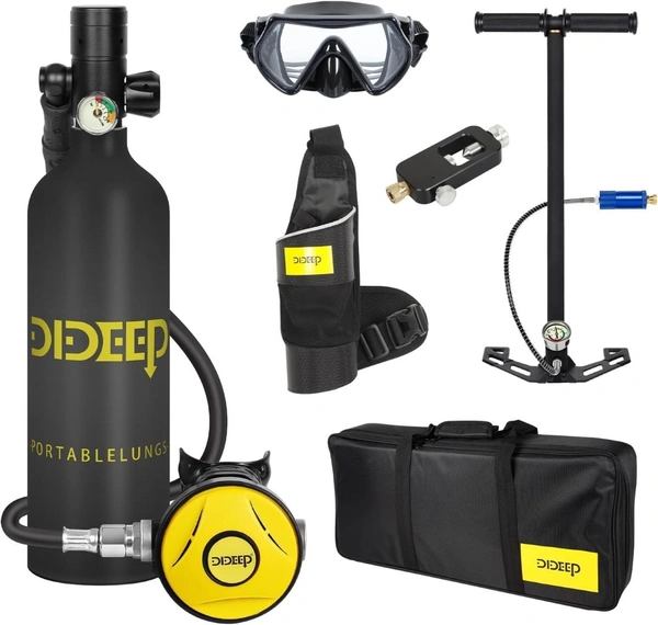 dideep 1L Diving Ventilators Aluminium Mini Diving Air Tank Diving air tank Equipment for Surfing Diving High Oxygen Compression