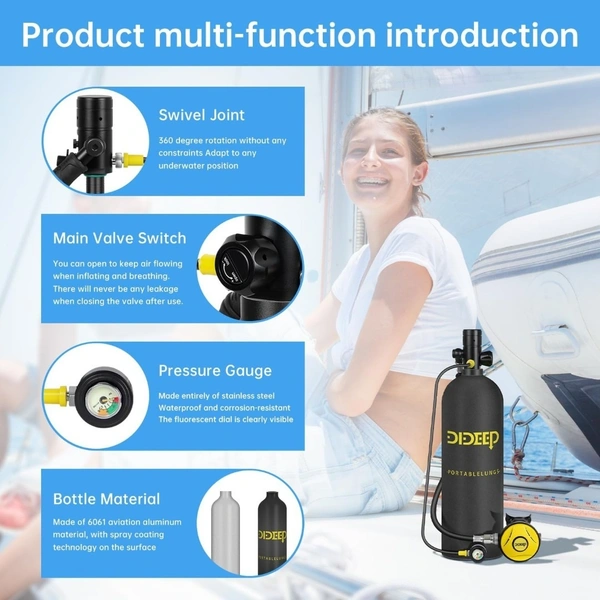 DIDEEP dideep 2 litre alluminium portable air tank