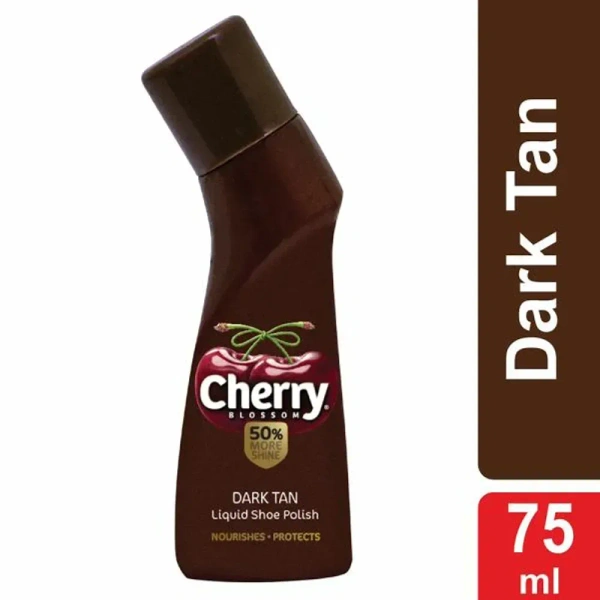 Cherry Blossom Liquid Shoe Polish – Dark Tan