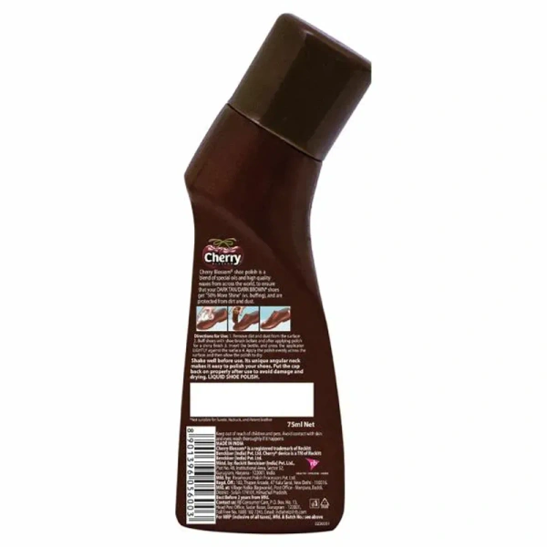 Cherry Blossom Liquid Shoe Polish – Dark Tan