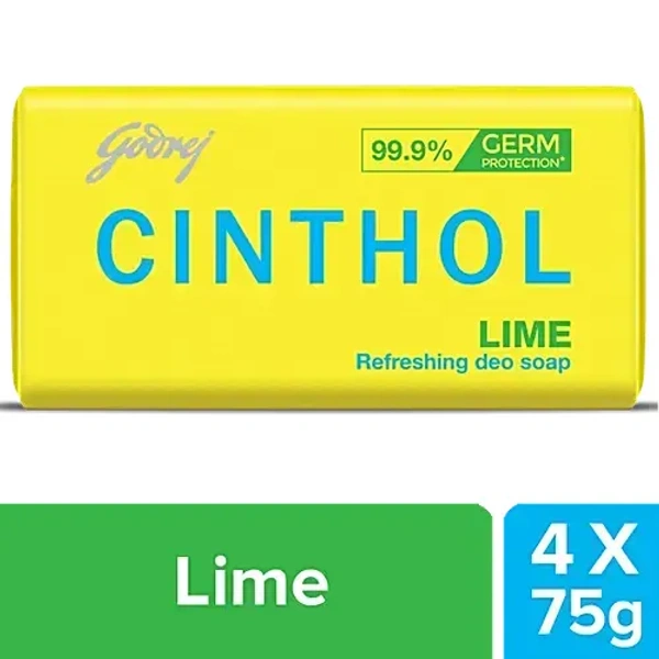Godrej Cinthol Lime Soap - 75g (Pack of 4)
