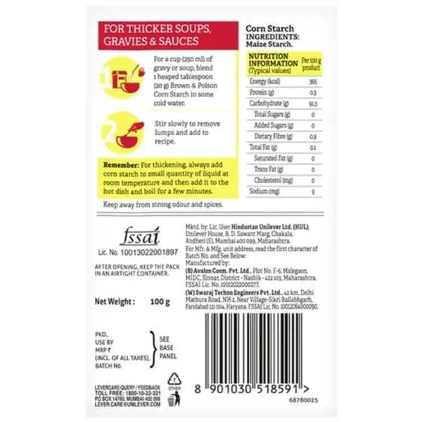 Brown & Polson Corn Starch - 100g