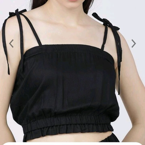 Sleeveless  Crop Top - Black, Large