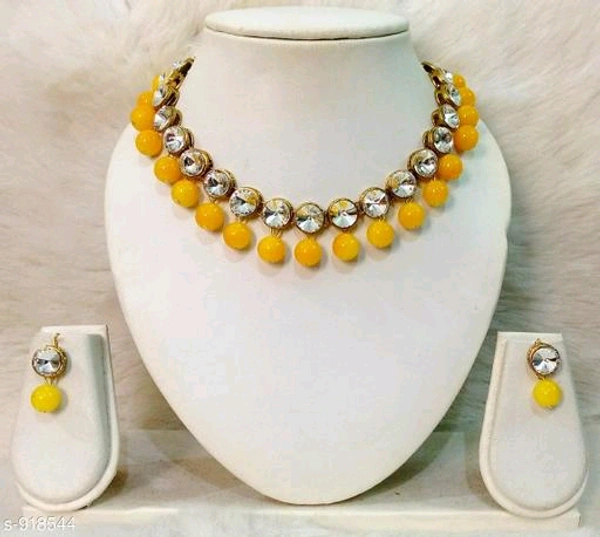 Jewellery Set  - Yellow, Alloy