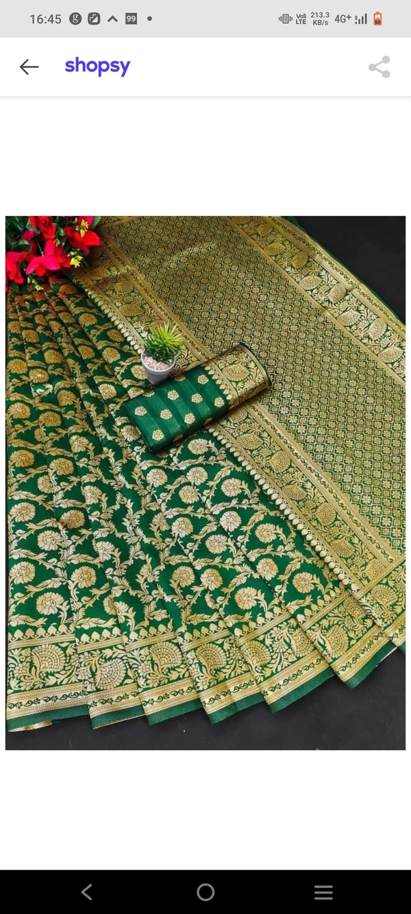 Banarasi Jacquard Sarees(Green) - Tutu, All