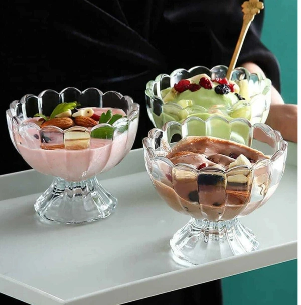 Icecream Cup Moder Plastic Icecream Cup Bowl - White
