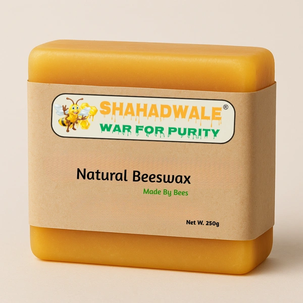 ShahadWale Beeswax – Food Grade, Double Filtered, Small Size Blocks, Cosmetic & Industrial use - 1kg - Smaller, Double-filtered