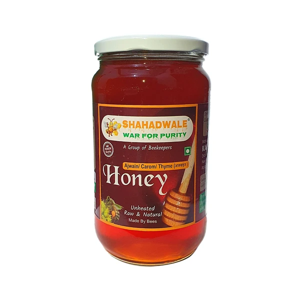 SHAHADWALE AJWAIN HONEY | CAROM HONEY | THYME FLORA HONEY | SHAHADWALE HONEY - 500 Gm, Natural Honey