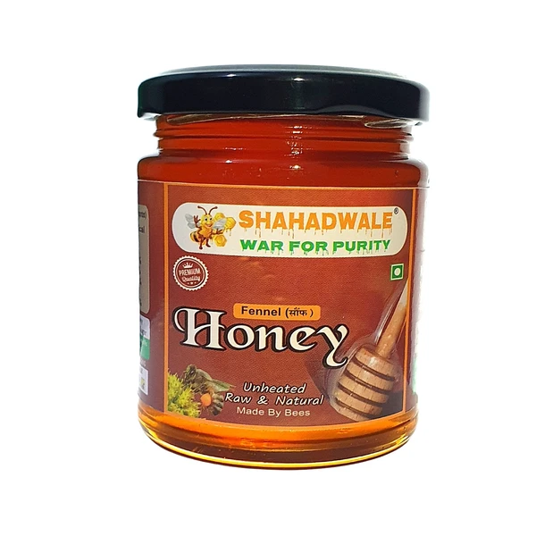 SHAHADWALE Fennel Honey | Saunf Flora Honey - 250 Gm, Natural Honey