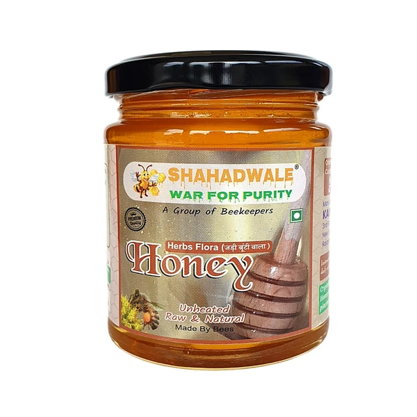 SHAHADWALE Herbs Honey |Herbs Flora Honey| Herbal plants Flowers Honey | Himalayan Honey - 250 Gm, Premium Quality