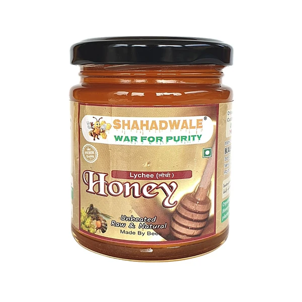 SHAHADWALE Lychee Honey | Litchi Honey | Lichi Flora Honey - 250 Gm, Premium Quality