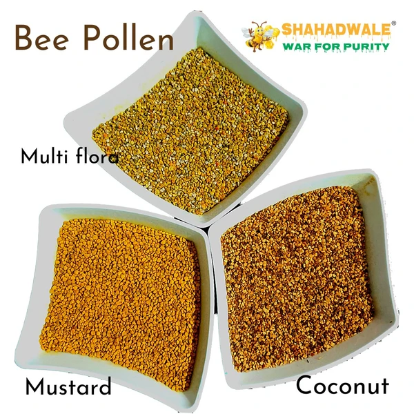 SHAHADWALE Bee Pollen | Mustard Bee Pollen| Coconut Bee Pollen | Multi Flora Bee Pollen | Buy Now - 1 kg, Mustard Pollen