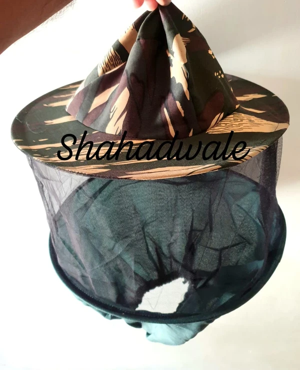 Shahadwale Bee Veil Protection Cap | Beekeeper Protective Gear for Face & Neck Safety - Army Green Color