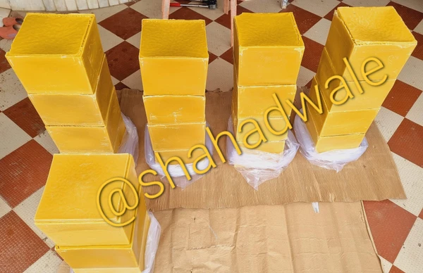 SHAHADWALE Filtered Natural Beeswax - Pure and refined for superior quality in cosmetics, candles, and crafts. - Big Blocks, Single Filtered