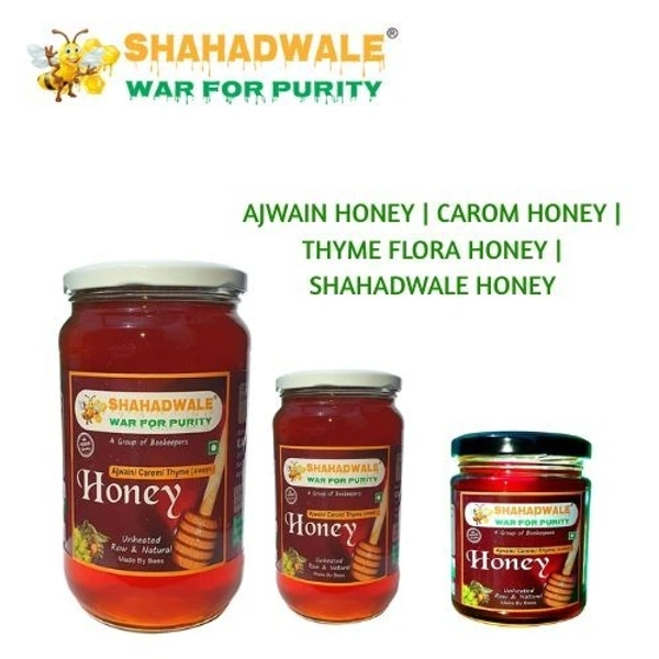 SHAHADWALE AJWAIN HONEY | CAROM HONEY | THYME FLORA HONEY | SHAHADWALE HONEY - 250 Gm, Natural Honey