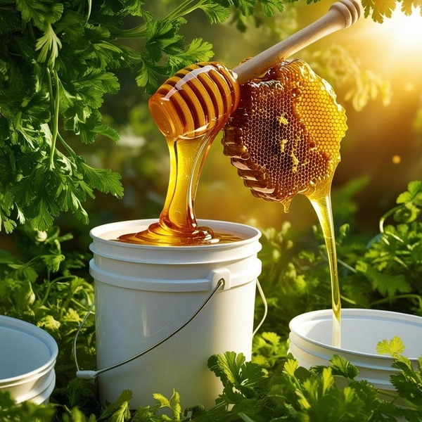 shahadwale Coriender Flora Honey/ Dhaniya Honey - Bulk for Brands & Wholesalers - Bucket, Coriender, 28 kg