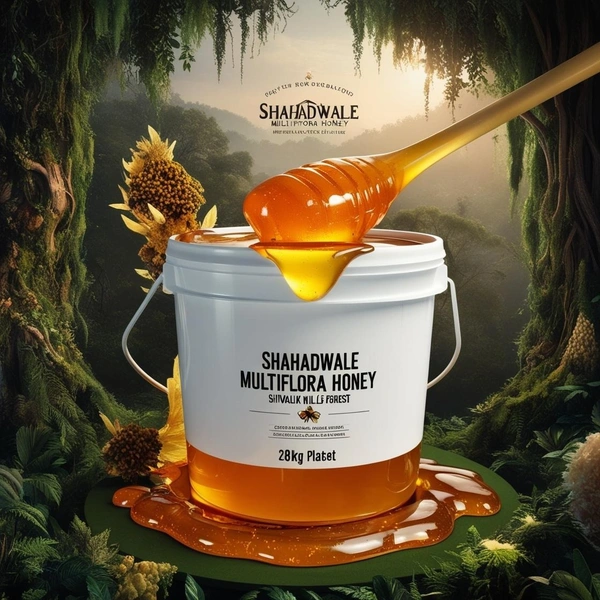 SHAHADWALE Multi Flora Honey/ Shivalik Forest Honey  - Bulk for Brands & Wholesalers - Bucket, Multi Flora, 28kg