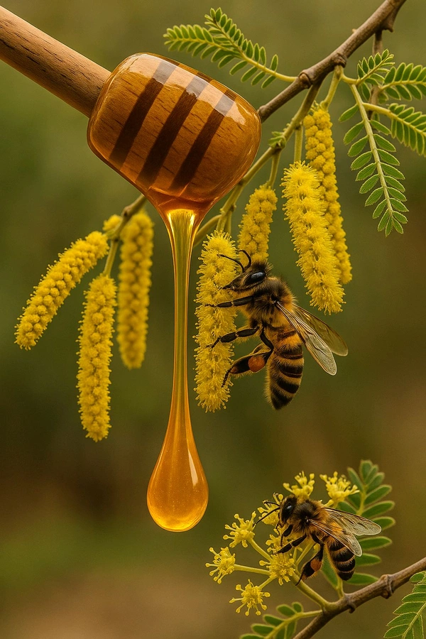 SHAHADWALE Acacia Honey | Kikar Honey | Babool Flora Honey - Bulk for Brands & Wholesalers - Bucket, Acacia / Kikar honey, 28 kg