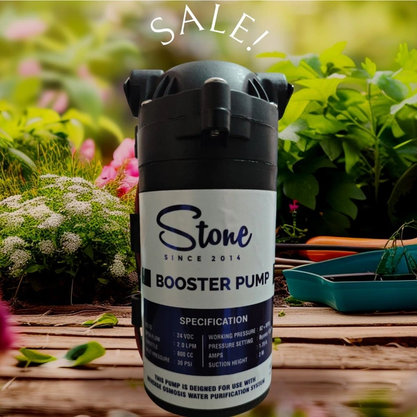 STONE 100 GPD BOOSTER PUMP |RO WATER PUMP | PRESSURE PUMP | DP-100 RO BOOSTER PUMP 100 GPD, RO PUMP 100 GPD | MOTOR FOR RO WATER PURIFIER | COMPATIBLE WITH ALL STORAGE TYPE RO WATER PURIFIER  UNIVERSAL TYPE MOTOR, 1 YEAR WARRANTY (DP-100 RO BOOSTER PUMP) - Black