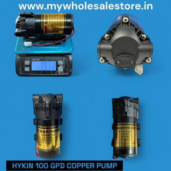 HYKIN 100GPD SELF SUTION COPPER PUMP | 3 MTR SELF SUCTION | 1 YEAR WARRANTY | WORKS UPTO 3500 TDS  - Black, 100 Gpd