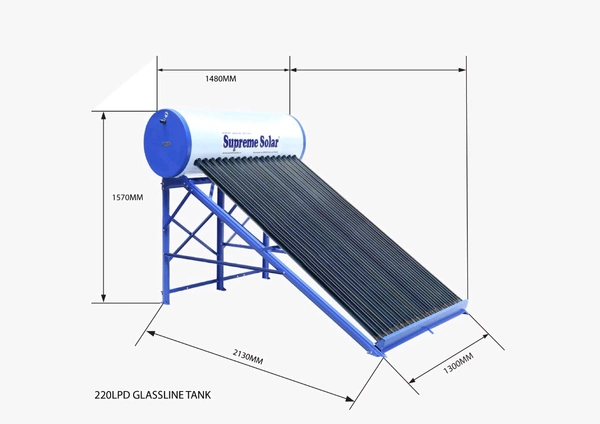 SUPREME SOLAR GLASS LINED 220LPD