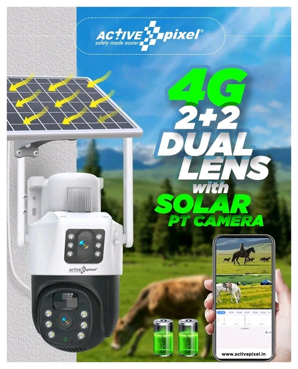ACTIVE PIXEL 4G 2+2 DUEL LENS SOLAR CAMERA - White