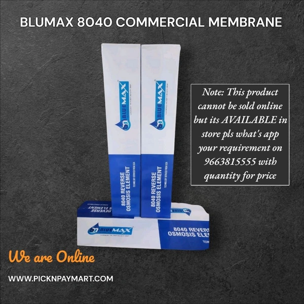 BLUMAX 8040 COMMERCIAL MEMEBRANE | WORKS UPTO 1500 TO 2000 TDS | 1000 LPH MEMBRANE  - 8040