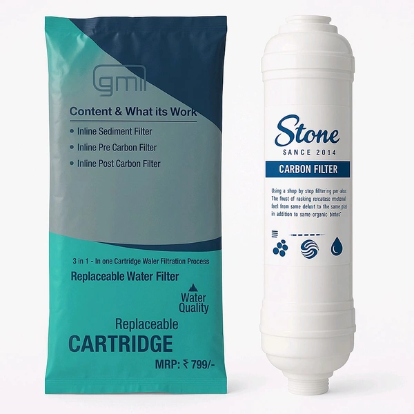 STONE Stone Sediment Filter Cartridge for RO Water Purifiers | High-Quality Inline Filter - 10 INCH