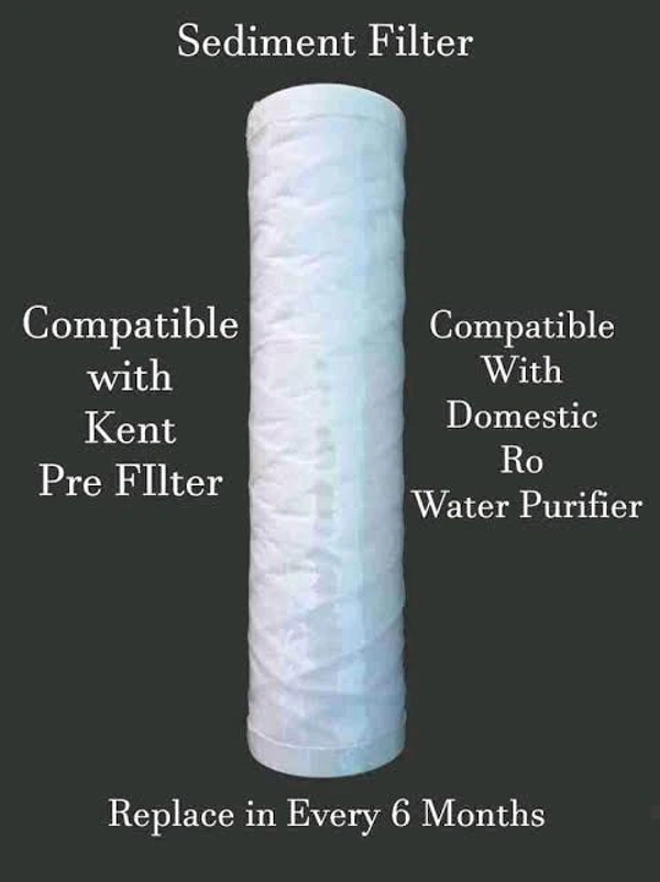 10 INCH WOUND FILTER CARTRIDGE | SUITABLE FOR  KENT PRE FILTER | SOLID WOUND FILTER CARTRIDGE 10" |SUITABLE FOR ALL WATER PURIFIER PRE FILTER | 5 MICRON THREADED WOUND FILTER | 10 INCH SEDIMENT FILTER CARTRIDGE | 10 INCH DUST FILTER CARTRIDGE | 5 MICRON DUST FILTER - 10 INCH