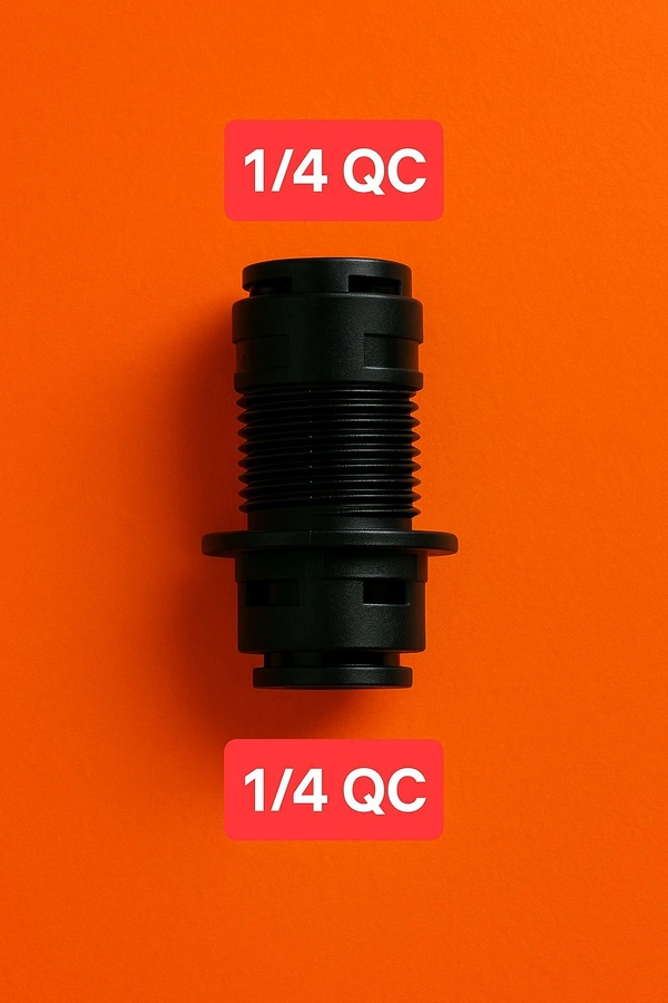 1/4" Quick Connect Bulkhead Fitting – Durable Plastic Connector for RO Systems, Water Filters, and Fluid Transfer Applications - Black, 1/4