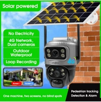 ACTIVE PIXEL Active Pixel 4G Dual Lens Image Quality 4mp+4mp Solar Powered | 4G SIM | IP66 Waterproof | 2-Way Audio | Outdoor Surveillance for Agriculture,Construction Site,Farm,Garden etc - Black