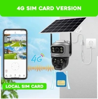 ACTIVE PIXEL Active Pixel 4G Dual Lens Image Quality 4mp+4mp Solar Powered | 4G SIM | IP66 Waterproof | 2-Way Audio | Outdoor Surveillance for Agriculture,Construction Site,Farm,Garden etc - Black