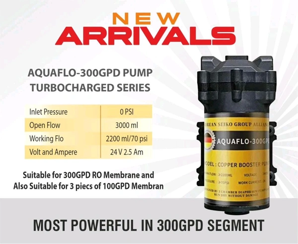 AQUAFLO TURBO 300 GPD PUMP | IMPORTED |100% COPPER - Black