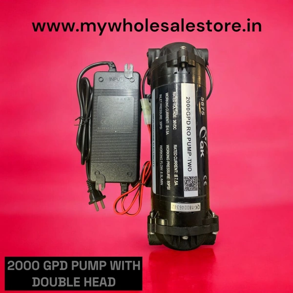 QIKAI DOUBLE HEAD 2000 GPD PUMP|  PRESSURE BOOSTER PUMP  - Black, 2000 Gpd