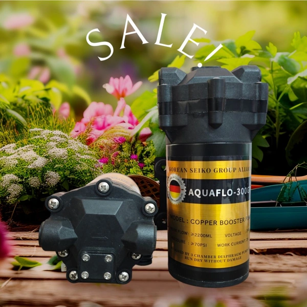 KOREAN MAKE AQUAFLO 300GPD PUMP | PRESSURE BOOSTER PUMP FOR WATER PURIFIER | COMMERCIAL BOOSTER PUMP - Black, 300 GPD