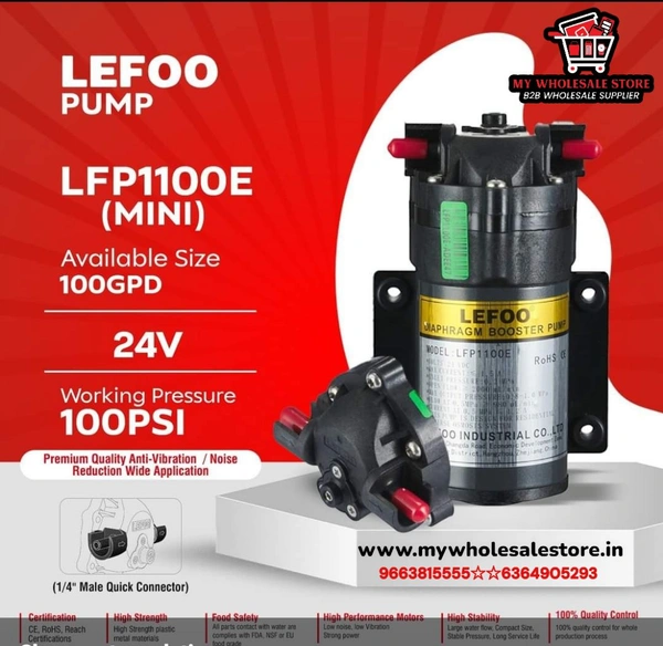 LEFOO PUMP | 100 GPD | NOISE LESS | IMPORTED | COPPER PUMP UPDATING