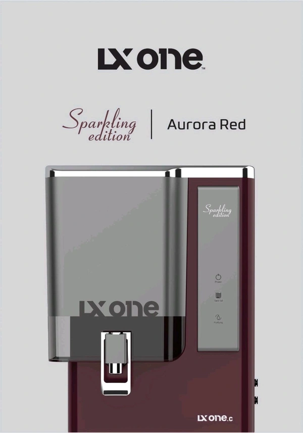 LX ONE LXONE AURORA RED RO UV TDS WATER PURIFIER | LX ONE GLAM ADDITION MODEL| PURIFIER 7-STAGE RO UV TDS FILTRATION AND SMART LED INDICATORS WITH UV/UF FILTERS FOR HOME AND OFFICE USE WATER PURIFIER